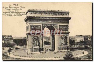 Old Postcard Paris Arc de Triomphe Etoile