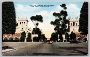 Vintage California Postcard - Plaza De Panama - Balboa Park - 1953