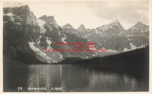 Canada, Alberta, Banff National Park, RPPC, Moraine Lake, Photo No 72