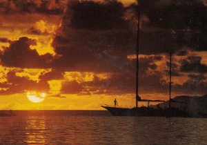 Sunset at Beau Vallon Mahe Singapore Postcard