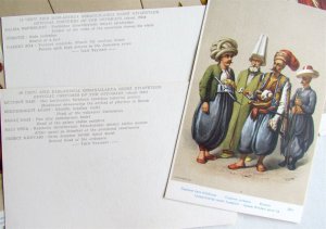 COSTUMES of OTTOMAN EMPIRE lot of 22 VINTAGE POSTCARDS w/ FOLDER TURKEY