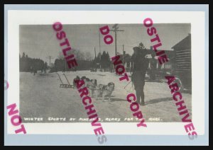 Pinedale WYOMING RPPC c1920s DOG SLED RACE Dogs Racing nr Boulder Daniel