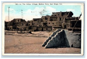 1924 In The Indian Village Balboa Park San Diego California CA Vintage Postcard