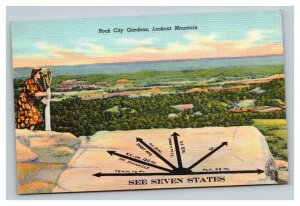 Vintage 1940's Postcard Rock City Gardens See 7 States Lookout Mountain Georgia