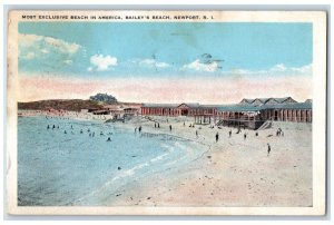 1929 Most Exclusive Beach in America Bailey's Beach Newport R.I. Postcard