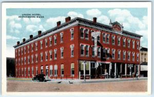 McPHERSON, Kansas  KS   Street Scene  UNION HOTEL ca 1920s  Postcard