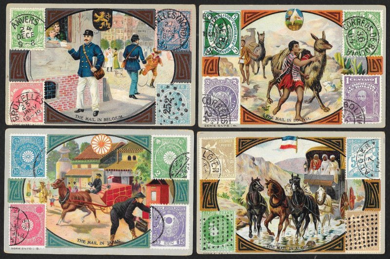 VICTORIAN TRADE CARDS (91) Various stamps pictured by Country Rare this complete