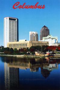 OH - Columbus. Skyline Reflected in Scioto River