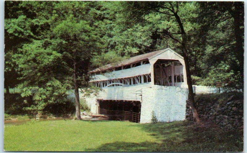Postcard - Old Covered Bridge Over Valley Creek, Valley George, Pennsylvania
