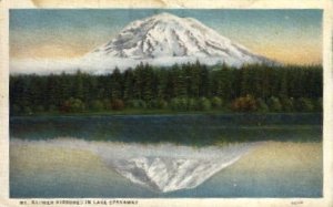Mt. Ranier mirrored in Lake Spanaway - Mt. Rainer National Park, Washington WA  