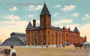 Union Railroad Depot Minneapolis Minnesota 1912 postcard