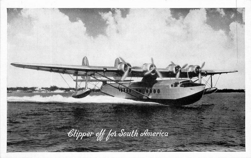 Aircraft Airline Advertising Clipper in Flight RPPC Photo Postcard 20-3351