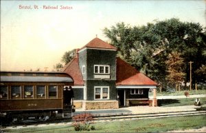 Bristol Vermont Railroad Station Depot c1900-20s Vintage Postcard