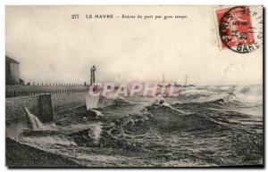 Old Postcard Le Havre Entree Du Port For Big Time