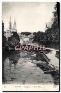 Old Postcard Niort view Main Bridge Jack