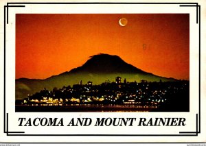 Washington Tacoma and Mount Rainier At Night 1984