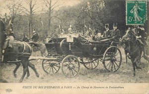 Royalty & political event royal parade coach Spain's king visit in Paris soldier