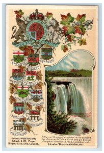 c1940's Canada Region Logos, Horseshoe Falls, Canada Embossed Postcard