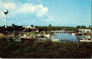 Yacht Basin, Water Tower New Smyrna Beach FL Vintage Postcard H66