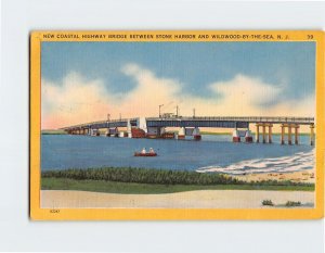 Postcard New Coastal Highway Bridge New Jersey USA