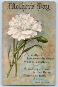 Gloversville NY Postcard Mothers Day Message Flowers James Montgomery 1914