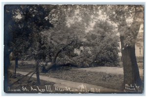 1909 Division Street Amboy Illinois IL After Storm RPPC Photo Antique Postcard