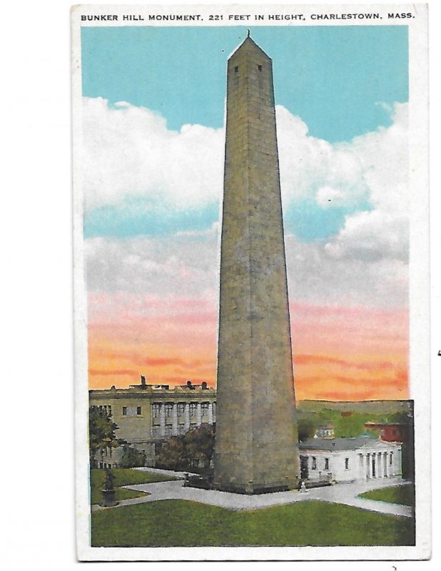 Bunker Hill Monument 221 Feet in Height Charleston Massachusetts