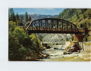 Postcard Tobin Bridges in Feather River Canyon, California