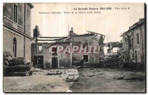 Old Postcard The Great War Aims Paris Sampigny (Meuse) Town Hall Square (righ...