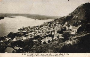 c.1910 Fountain City Wi. Burlington Route Mississippi River Scenic Line 2R3-557 