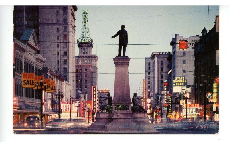 UT - Salt Lake City. Main Street at Night. Ca 1950's