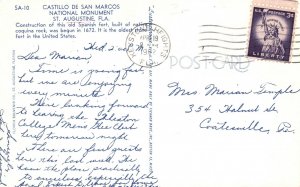 Vintage Postcard 1962 Old Spanish Fort Castillo De San Marcos St. Augustine FL