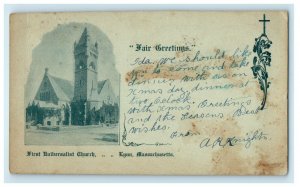 1906 First Universalist Church Lynn Massachusetts MA Antique Postcard 