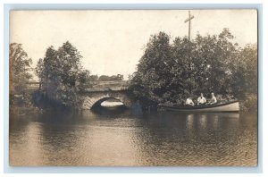 1905 A View Of Silver Lake Perry New York NY RPPC Photo Posted Antique Postcard 