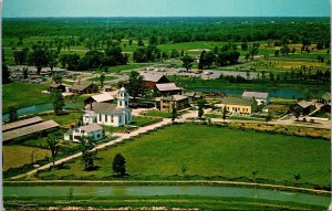 VINTAGE POSTCARD BIRD'S EYE VIEW OF UPPER CANADA VILLAGE MORRISBURG CANADA