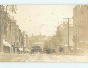 1910 rppc OPERA HOUSE & SHOPS ALONG STREET Bangor Maine ME HM2637