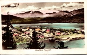 Hand Colored Real Photo Postcard of Seward, Alaska