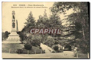 Old Postcard Paris Parc Montsouris high monument to the memory of Colonel Fla...