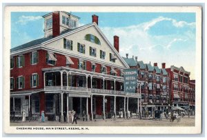 1920 Cheshire House Exterior Main Street Shop Keene NH Vintage Carriage Postcard