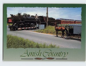 Postcard The Strasburg Railroad, Amish Country, Pennsylvania