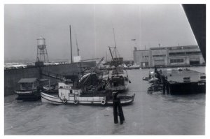 Boats at the docks flooded 1958 LB Long Beach? Boat Postcard