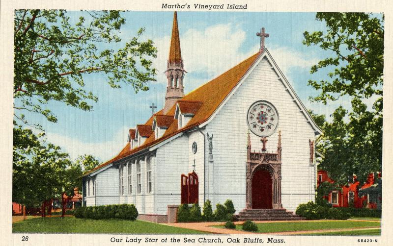 MA - Martha's Vineyard Island. Oak Bluffs. Our Lady Star of the Sea Church