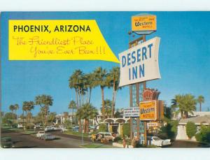 Unused Pre-1980 OLD CARS & DESERT INN MOTEL Phoenix Arizona AZ u7183@