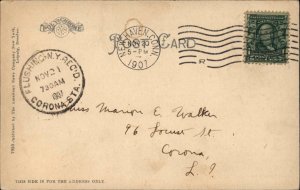 US Navy Sailors Target Practic US Man O'War Mailed to Corona Long Island NY 1907