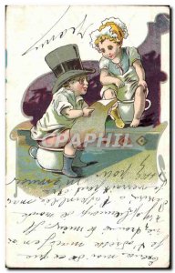 Postcard Old Children Toilet Humor