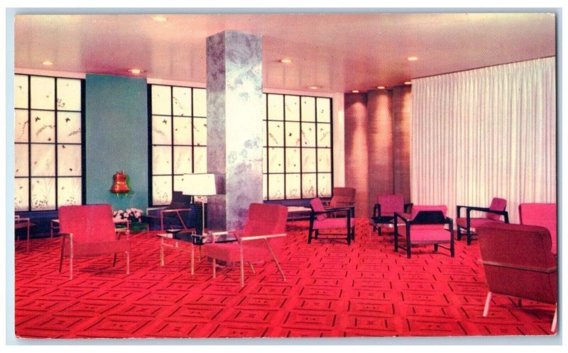 c1950's Interior Lobby Hamilton Hotel Chicago 3 Illinois IL Vintage Postcard 