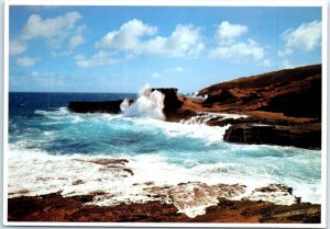 Postcard - Surf Breaking On The Rocky Shoreline - Hawaii