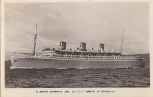 Postcard RPPC Ship Furness Bermuda Line Queen of Bermuda