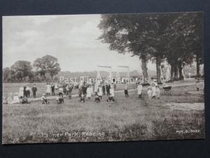 Berkshire READING Palmer Park shows Swings & Children Playing c1908 by M.J.R.