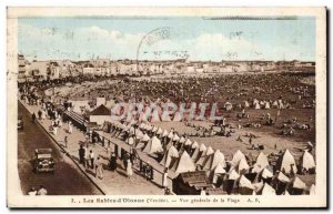 Old Postcard The Sables d Olonne Vendee General view of the Beach